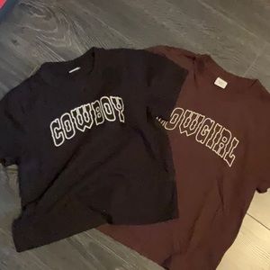 Aritzia Sunday best cow girl/boy shirts